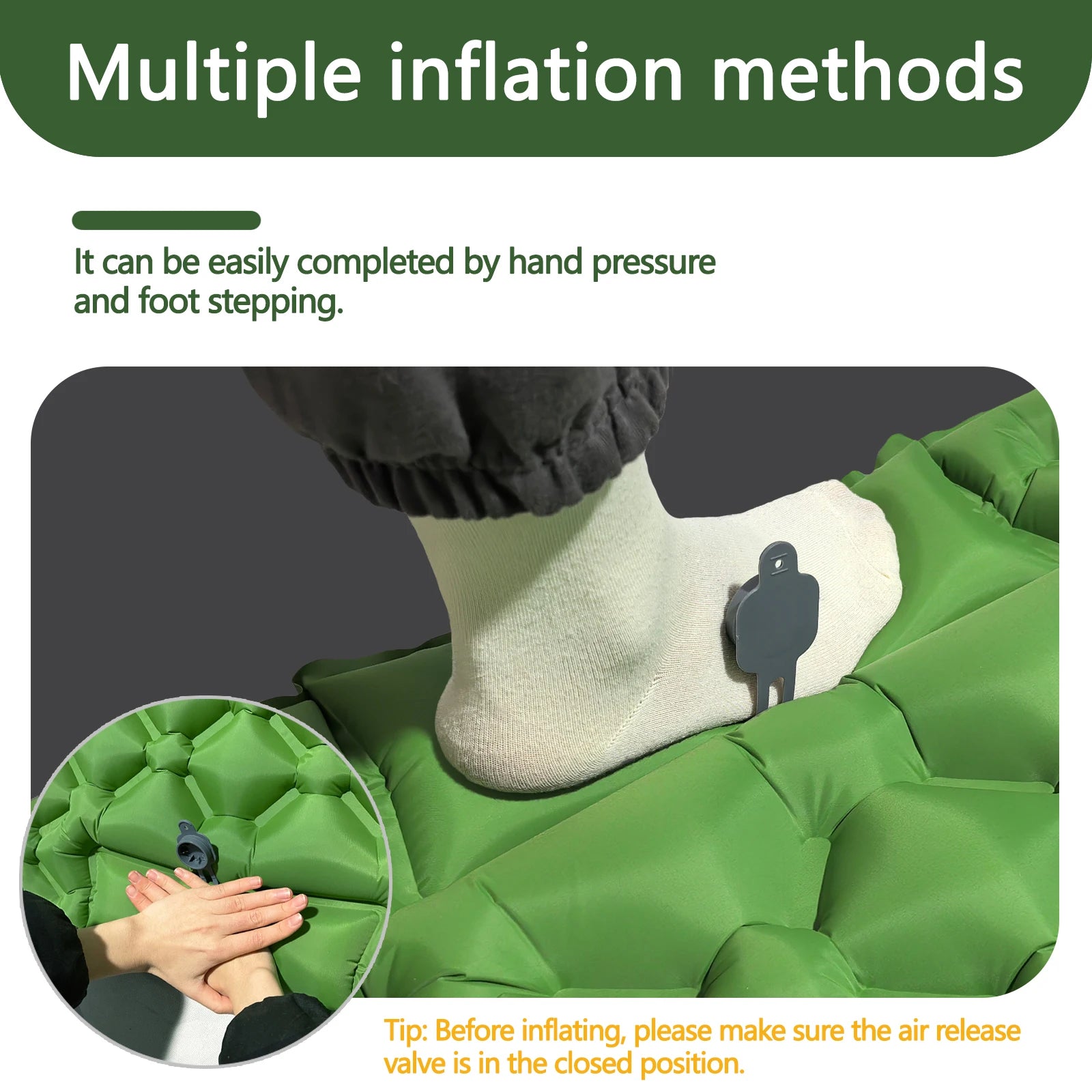 New Single Inflatable Mattress - Connectable, Lightweight & Portable for Camping, Travel, Home Use - Fast Shipping!