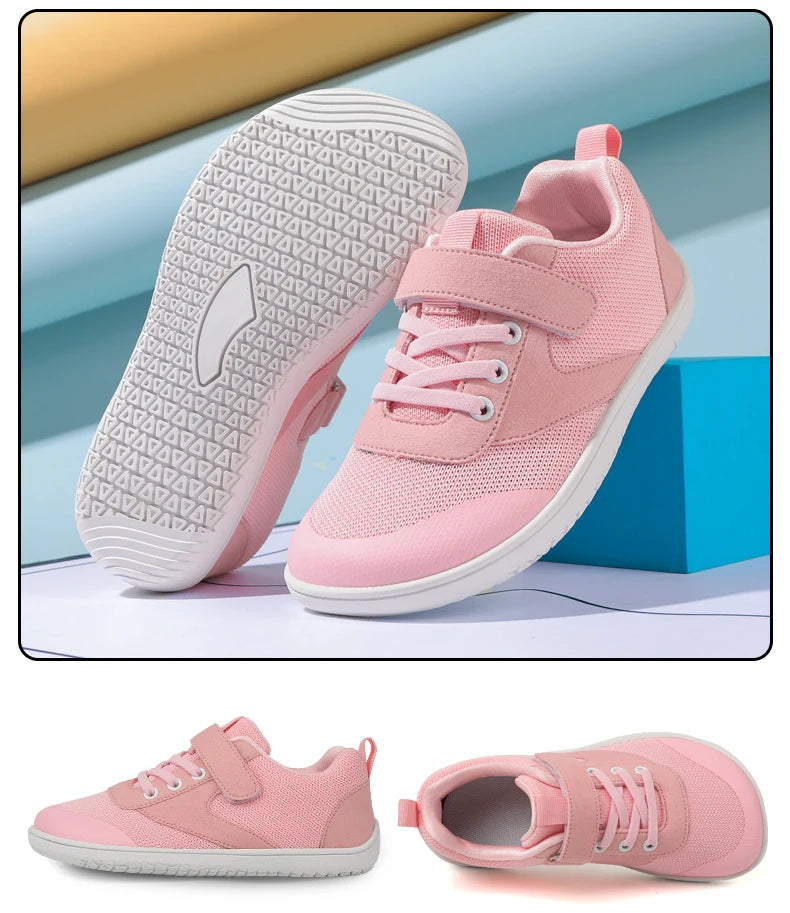 Boys Girls Wide Toe Barefoot Sneakers Minimalist Lightweight Non Slip Kids Walking Skate Shoes Comfortable Breathable Soft