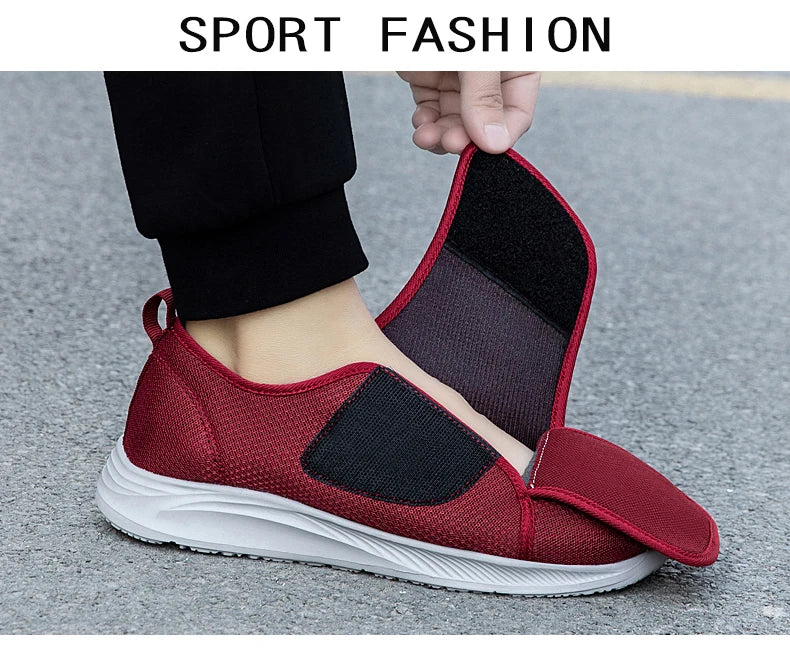 Unisex orthopedische wandelschoenen voor diabetici, voor brede voeten, gezwollen voeten, duimeversie, zacht en comfortabel