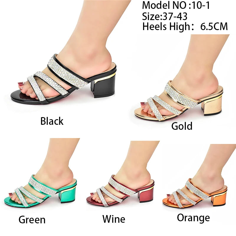 Women Sweet Style Rhinestone-Decorated Women Wedding Shoes for Royal Wedding Party Sling-Backs for Ladies' Party