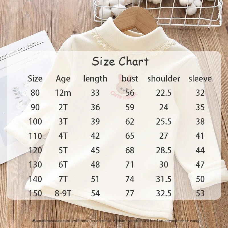 New Autumn Kids Fleece Padded Shirts Cute Embroidery Rabbit Girls Thicken Blouse Versatile Warm Children Lace Tops 1-9T Girls