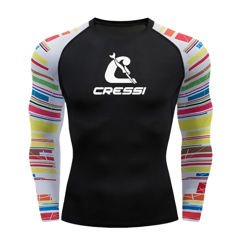 Men’s UPF 50+ Long Sleeve Rash Guard – Quick-Dry Breathable Surf & Swim Shirt for Water Sports & Gym Training