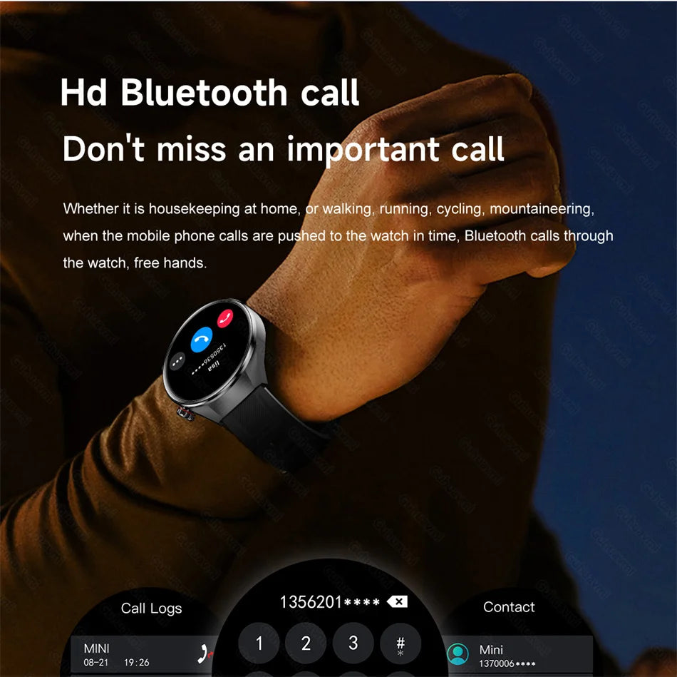 2025 True AMOLED Smart Watch Volledig touchscreen 466*466 HD Gezondheidsmonitor Spraakoproep Smartwatch voor mannen en vrouwen - Compatibel met Xiaomi en Huawei iOS