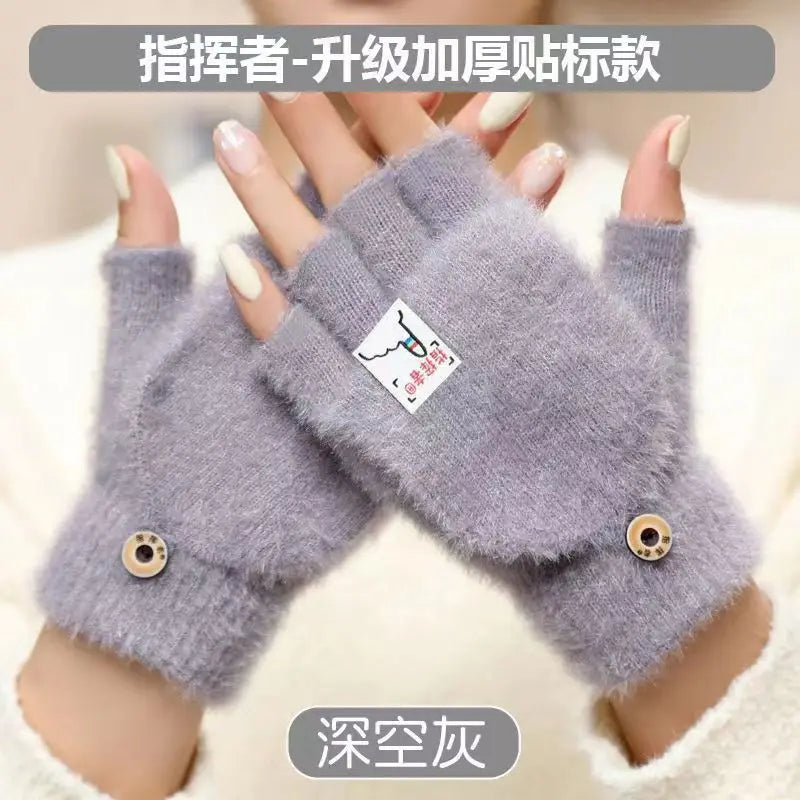 Women's Winter Gloves Cycling Motorcycle Tactical Hiking Sky Fishing Snowboard Full Finger Plush Thickened Gloves