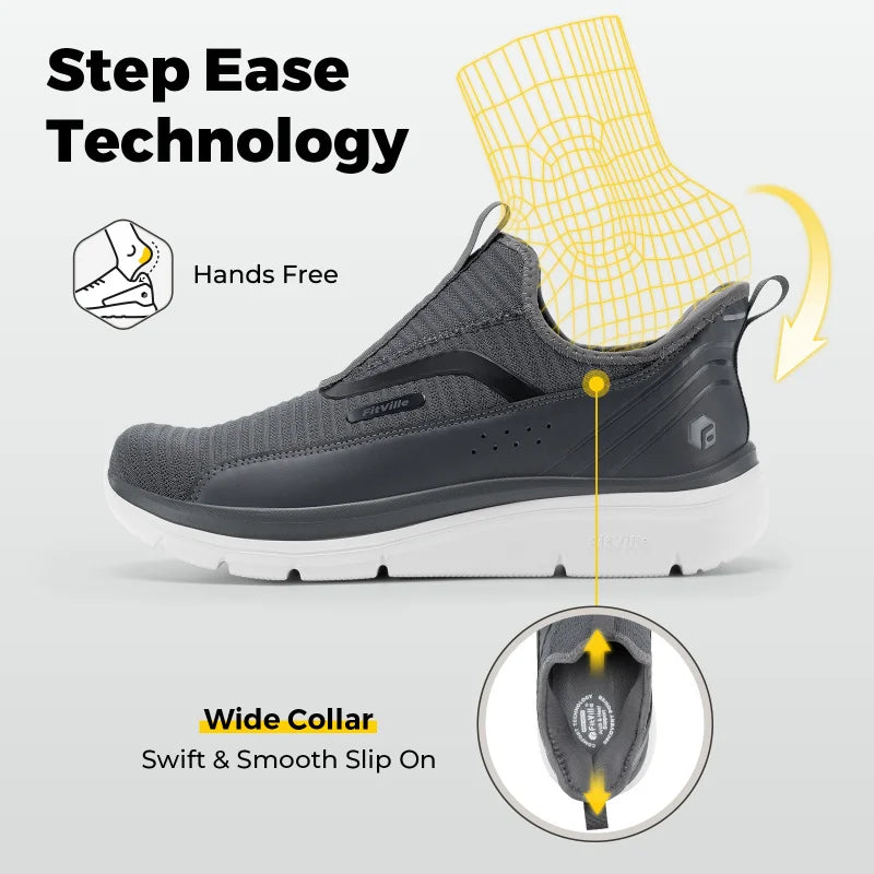 FitVille Men’s Extra Wide Slip-On Walking Shoes – Lightweight High Rebound Comfort Trainers for Everyday Wear