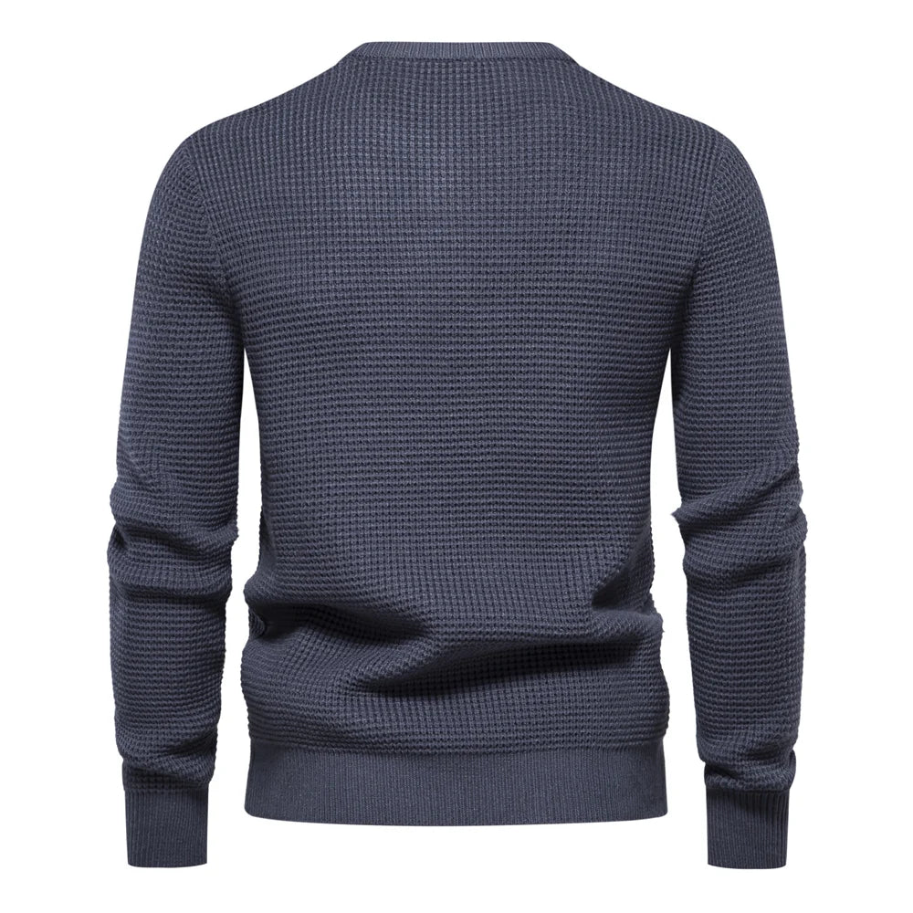 Warm Men's Pullovers Sweater For Autumn and Winter With Solid Colour and Soft Material Casual Classic Sweater For Men