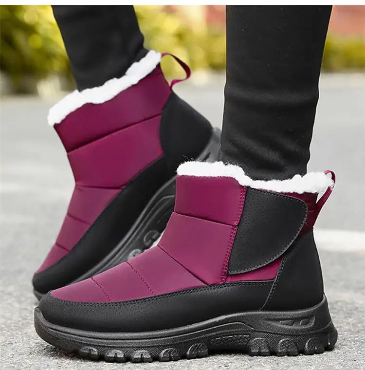 Snow Women's Boots Plush Women Shoes Platform Shoes Women Solid Mid Women's High Boots Fashion Winter Ladies Boots Botas Mujer