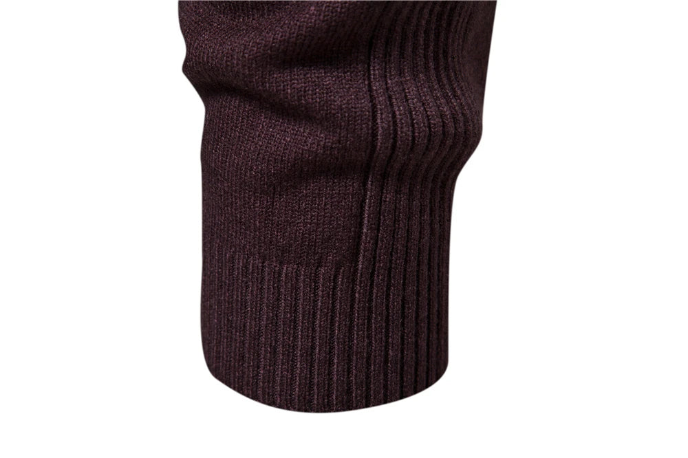 Men's Soft Mid Neck Pullover Casual Solid Colour Winter Warm Men's Sweater High Quality Pullover For Men