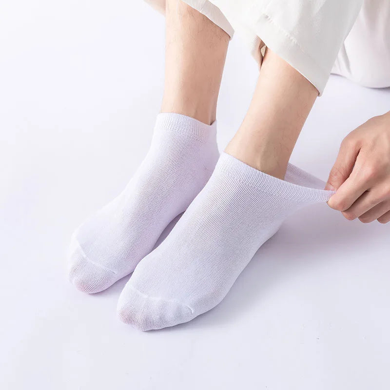 5 Pair Women's Ankle Bamboo Fibre Socks Solid Colour Summer Breathable Casual Short Socks High Quality Woman Boat Socks Set