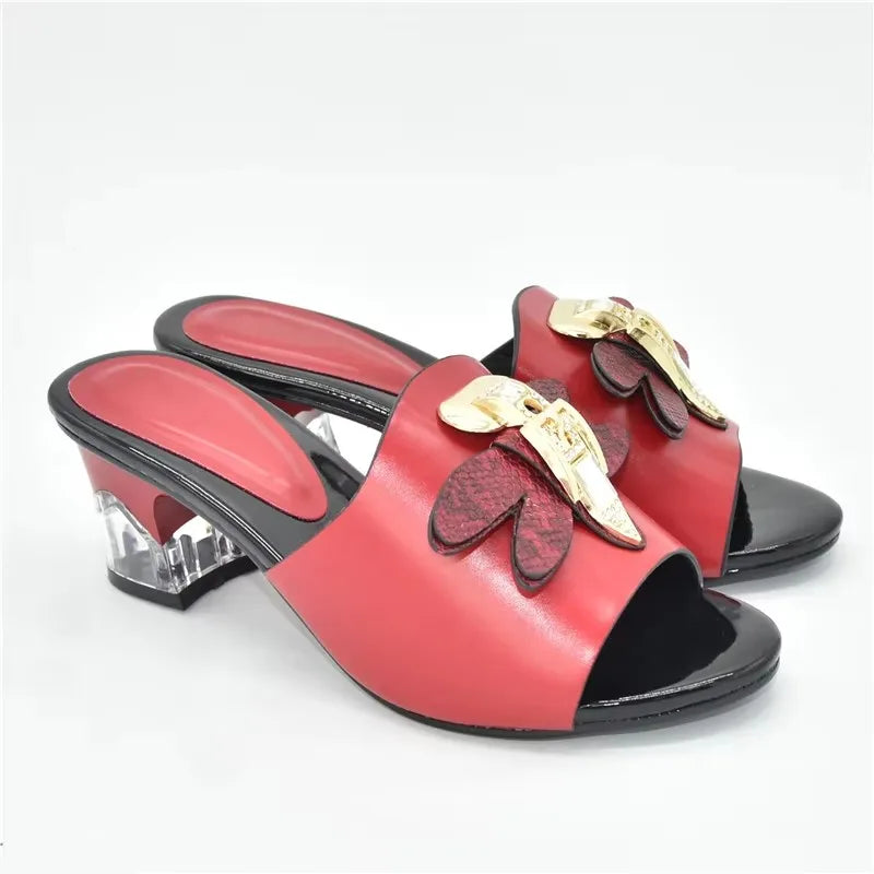 Ladies Bridal Wedding Nigeria Shoes with Rhinestones Italian High Heels Wedding Slippers Italian Women Party Pumps