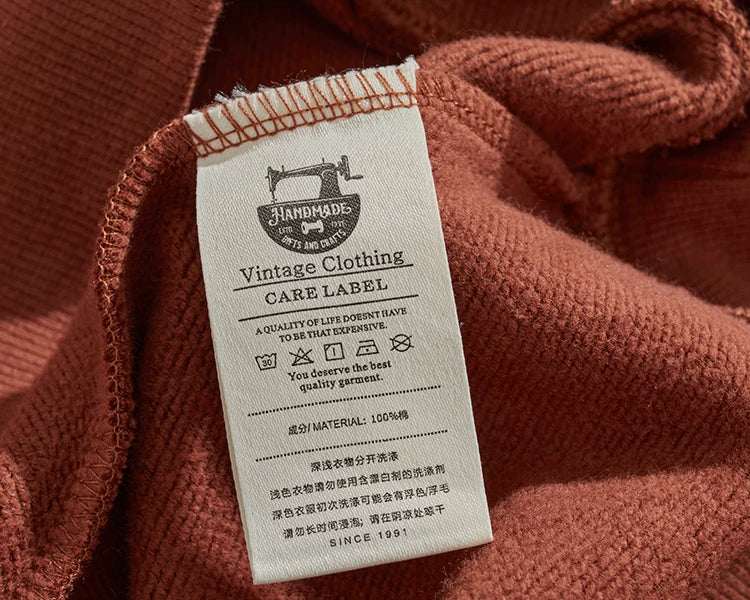 Herfst Nieuwe Amerikaanse Retro 450g Dikke Fluwelen Motorfiets Bedrukte Sweatshirts Heren Eenvoudige Gewassen Jeugd Casual Pullover Sportkleding