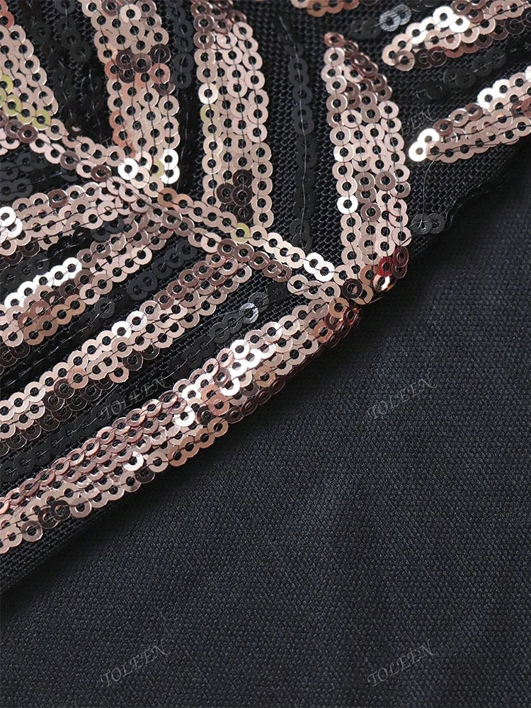 GIGI MABEL Plus Size Women's Elegant Luxury Sparkly Abayas Long Dress Spring Sequin Formal Party Evening Dresses