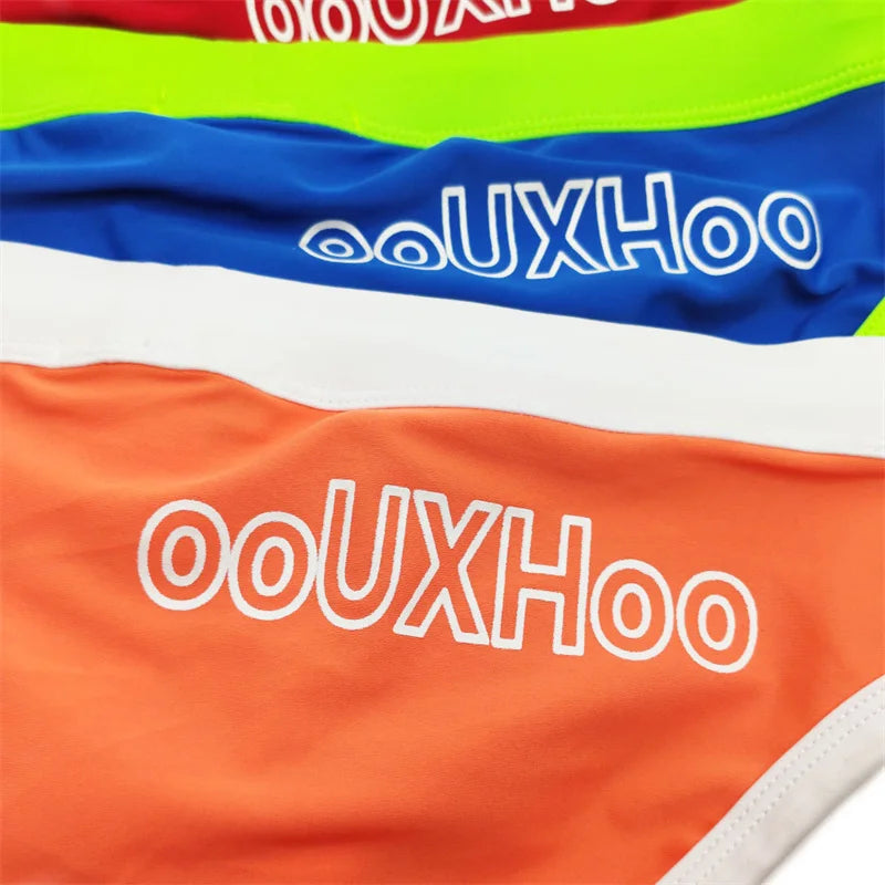Men’s Printed Swim Briefs – Low Waist Padded Swimsuit for Beach, Pool & Summer Sports