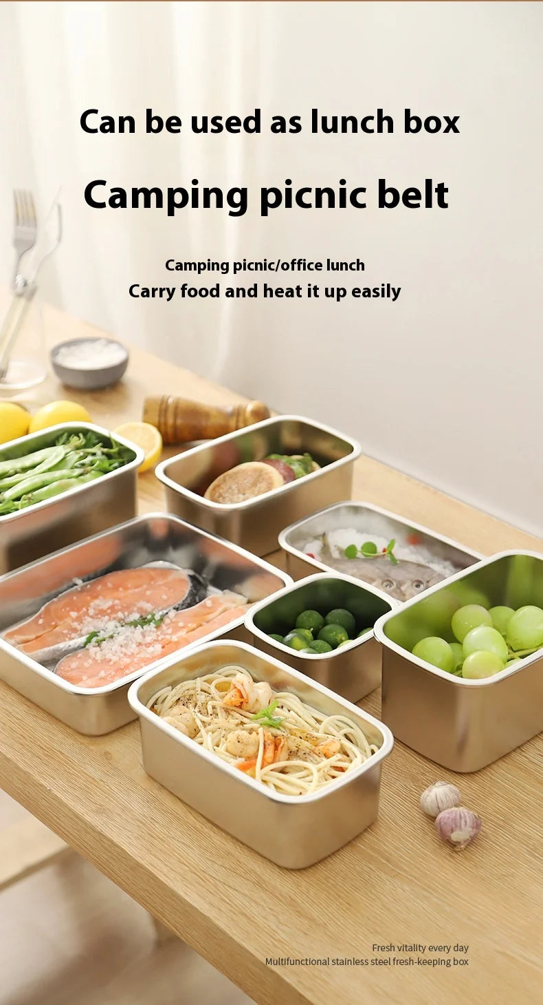 304 SS Airtight Leakproof Containers, BPA-Free - Fridge/Freezer/Microwave Safe, Stackable - Home/Kitchen Lunch Box Fruits/Meals