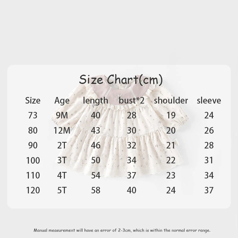 New Autumn Girls Flower Dress Cartoon Bunny Lace Kids Princess Dress Loose Korean Version Children Clothes 9M-5T Girls