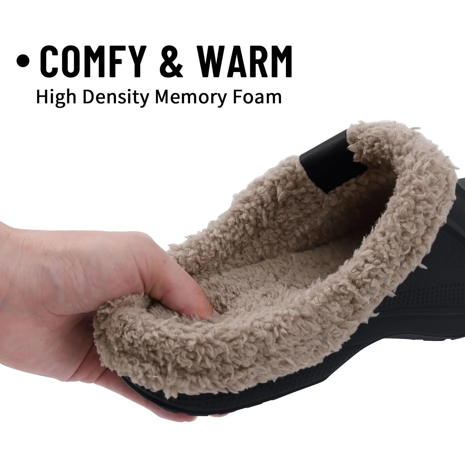 Unisex Plush Garden Winter Slippers Fur Clogs Slippers Non-Slips Cosy Fuzzy Home Slides With Soft Furry Waterproof For Men & Women