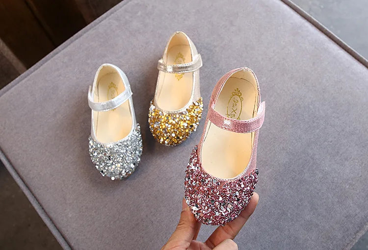 Spring New Children Shoes Girls Princess Shoes Glitter Children Baby Dance Shoes Casual Toddler Girl Sandals Crystal Shoes Party