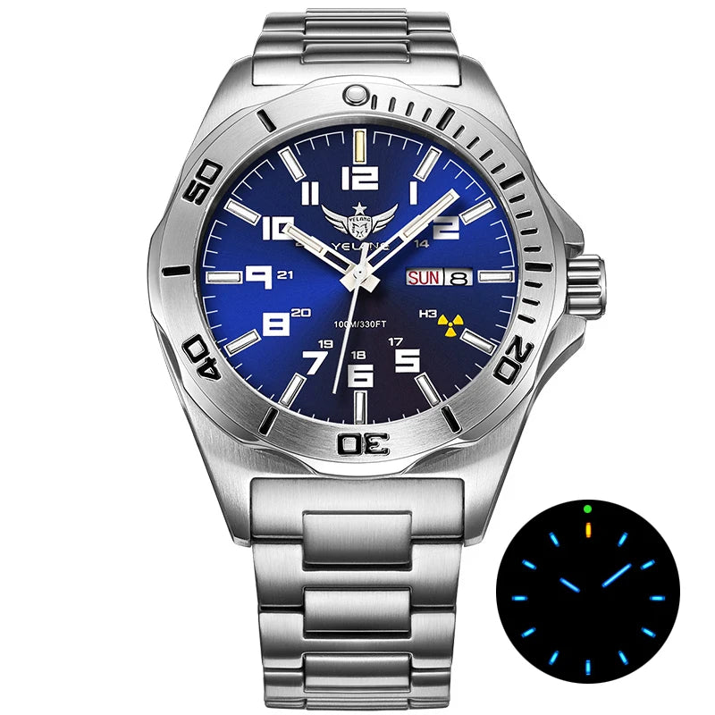 YELANG Watch Men's 44MM Mechanical Wristwatches Luxury Sapphire Glass AR Coated Automatic Watches 10BAR Waterproof Watch For Men