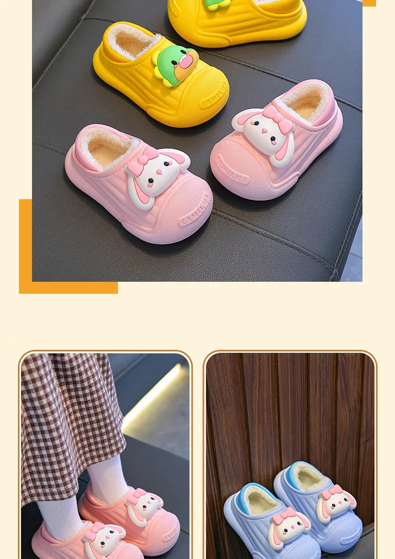 Children’s Baby Cotton Shoes Winter Warm Cartoon Sheep Non-Slip Shoes Kids Soft Sole Girls' Indoor Slippers
