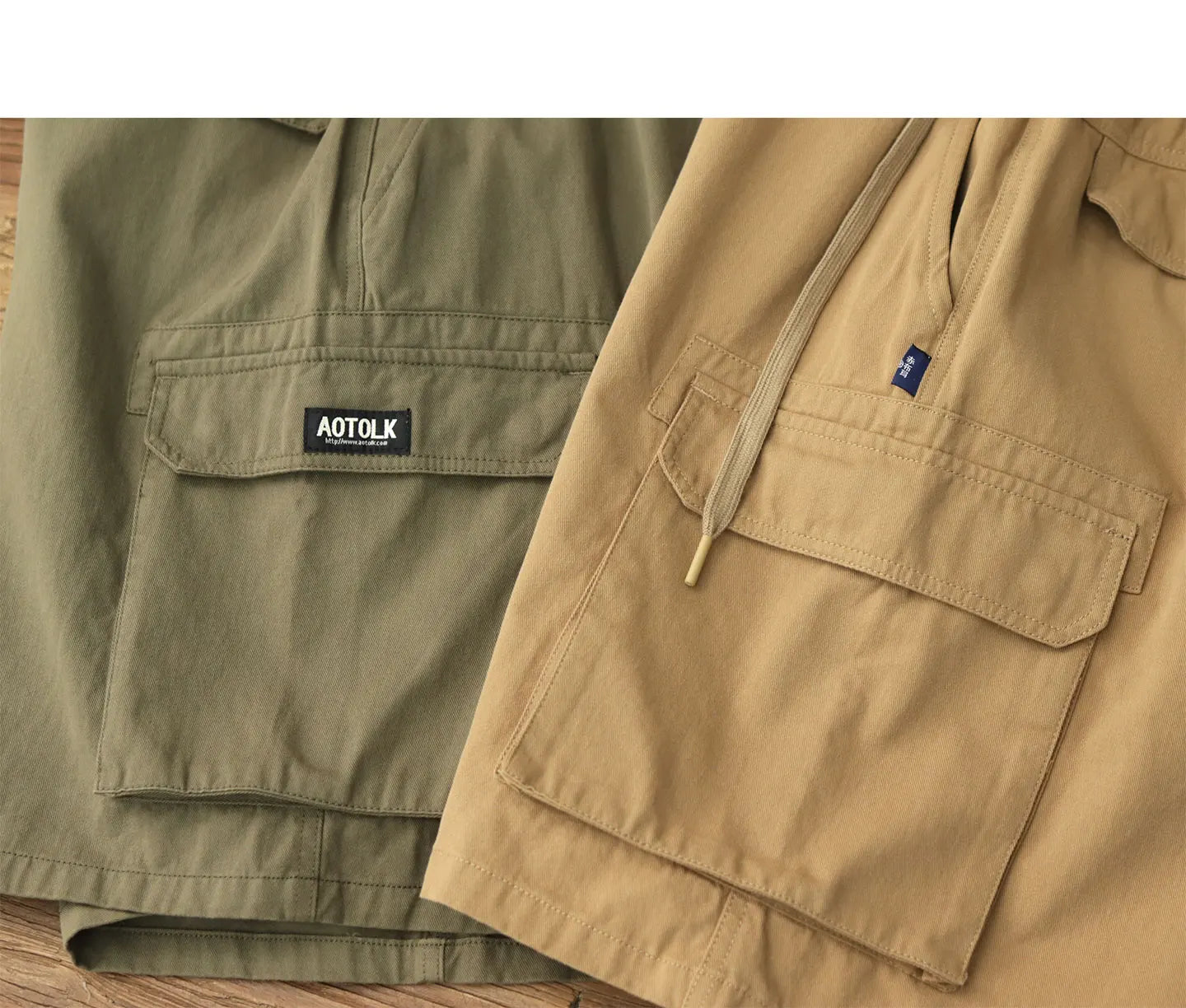 2025 Zomer Nieuwe Amerikaanse Retro Geweven Cargo Shorts Heren 100% Katoen Elastische Taille Trekkoord Casual Losse Rechte 5-punts Broek