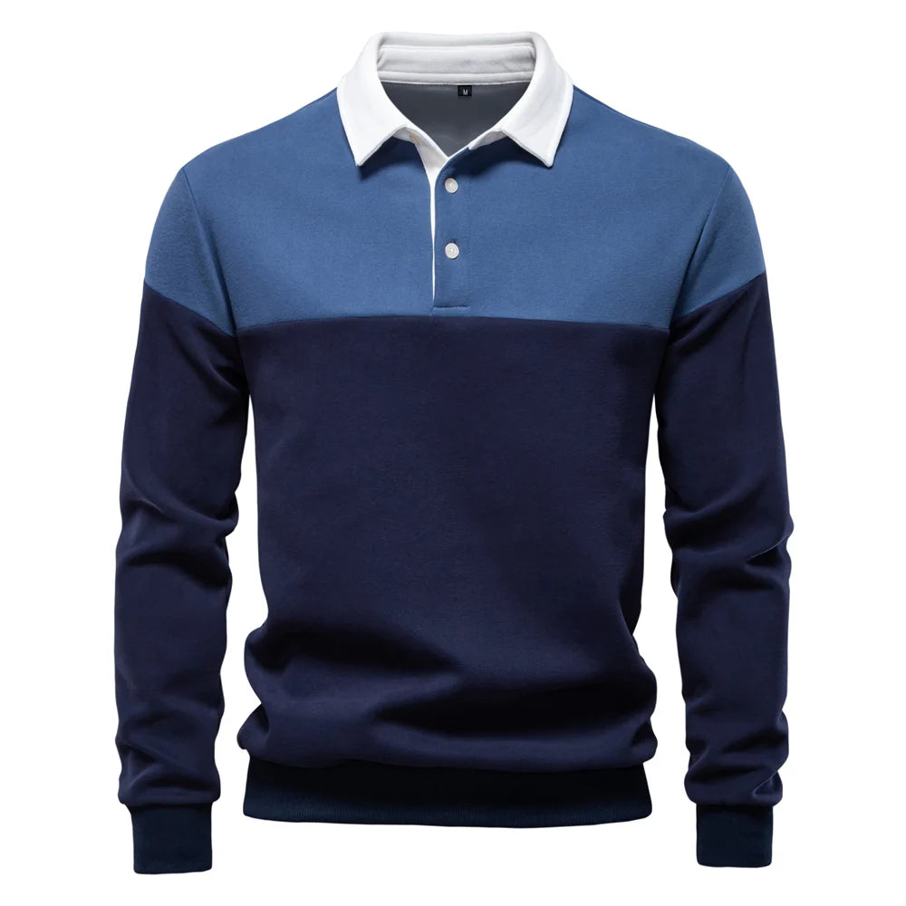 Men's Premium Design Sweatshirt Colour Block Hoodies Long Sleeve Business Casual Social Sweatshirt