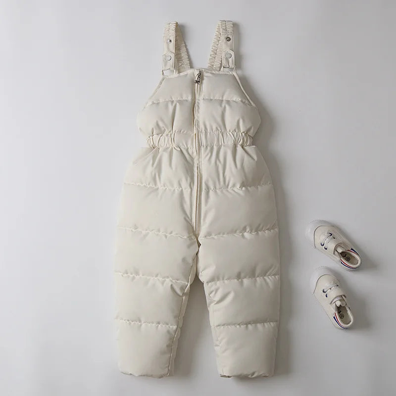 NIEUWE winterskikledingset voor kinderen, 2 stuks, jongens, dikke bontvoering, capuchonjassen + overalls, meisjes, warm sneeuwpak, 2-5 jaar, unisex