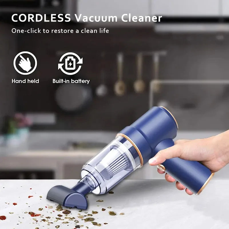 2-in-1 Wireless Car Vacuum Cleaner – Portable High-Power Handheld Vacuum with Multi Brush Heads & Type-C Charging
