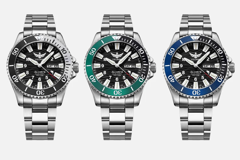 Yelang V1217 42mm Japan Eco-Drive Solar Watch Men's Watch 300M Diver Watch  30ATM Professional Waterproof  Sapphire Luminous