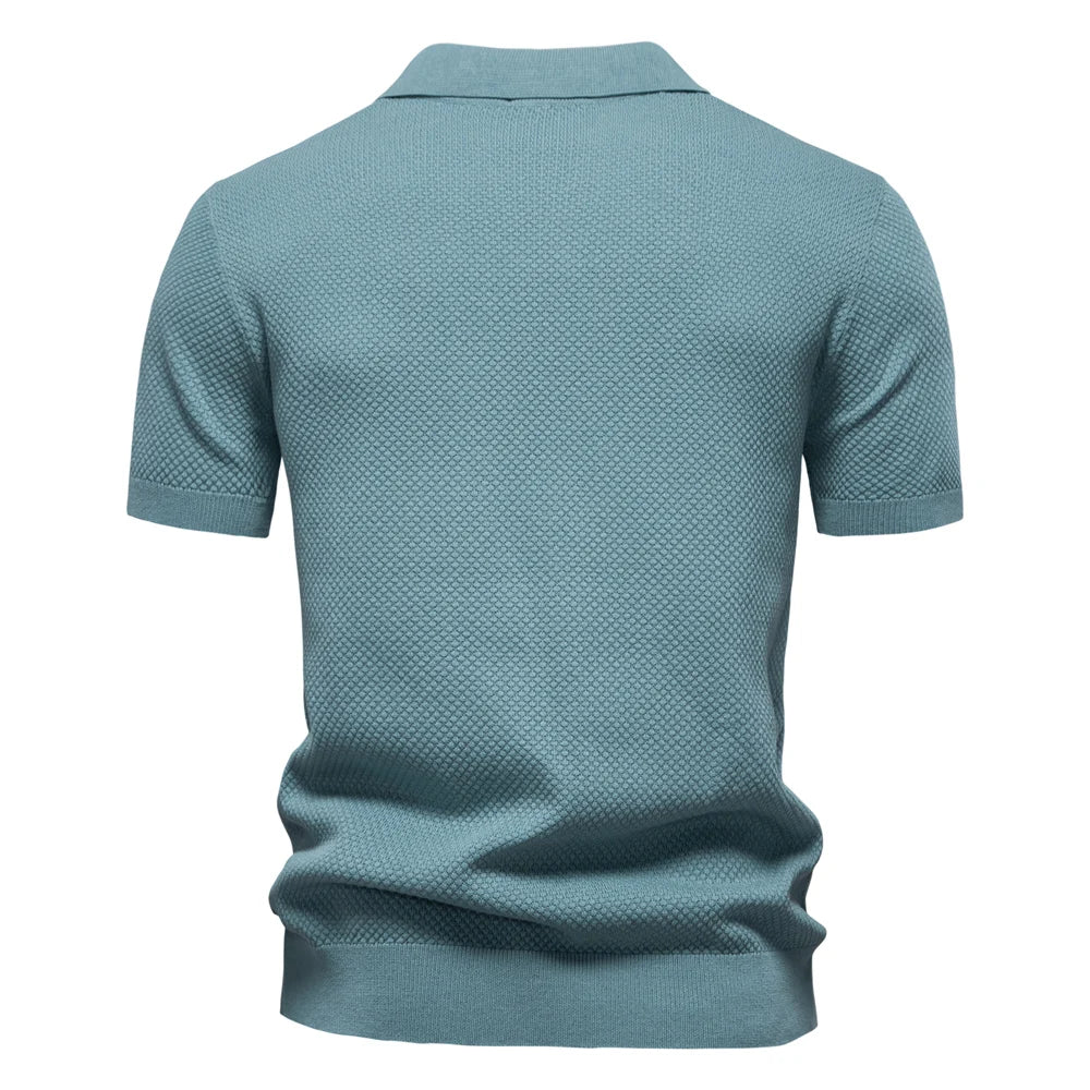 Men's Summer Breathable Polo Shirt Short Sleeve Solid Colour Casual Polo Shirts for Men Lightweight Stretch Polo ﻿