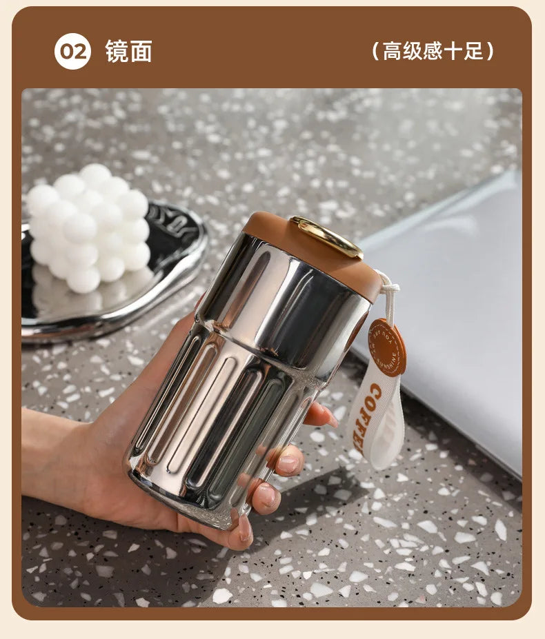 316 SS Smart Vacuum Insulated Thermos Flask - 24/12Hr Hot/Cold Retention, Leakproof, Minimalist Design, Travel Coffee Mug for
