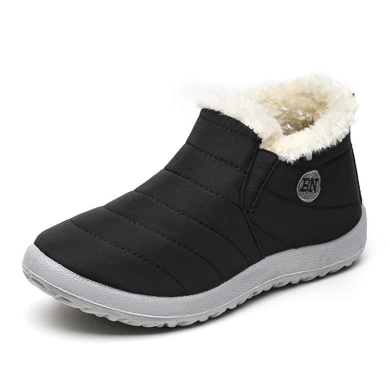 Men's Warm Snow Boots Plus Size Winter Boots Slip-On Waterproof Male Ankle Footwear & Working Shoes