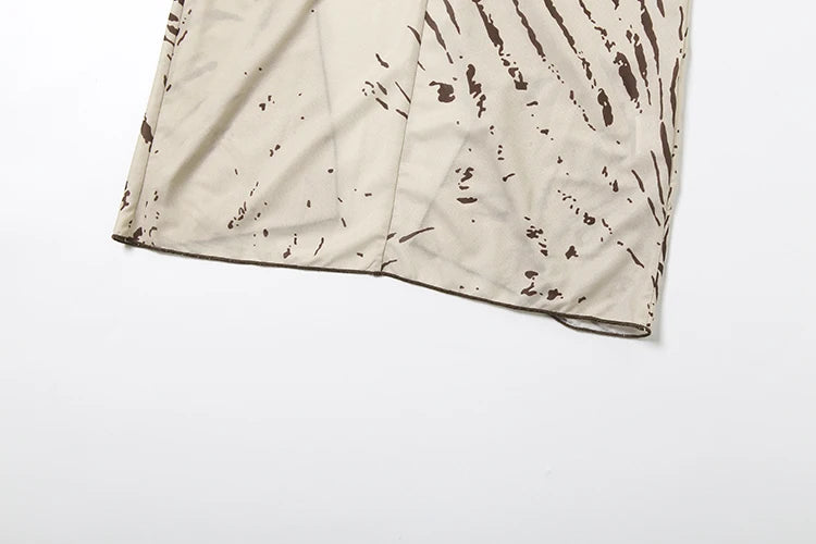 Tie-dye Print Dress Women Sexy Low-Neck Skinny Sleeveless Backless Skinny Vacation Beach Club Party Classic Vestidos