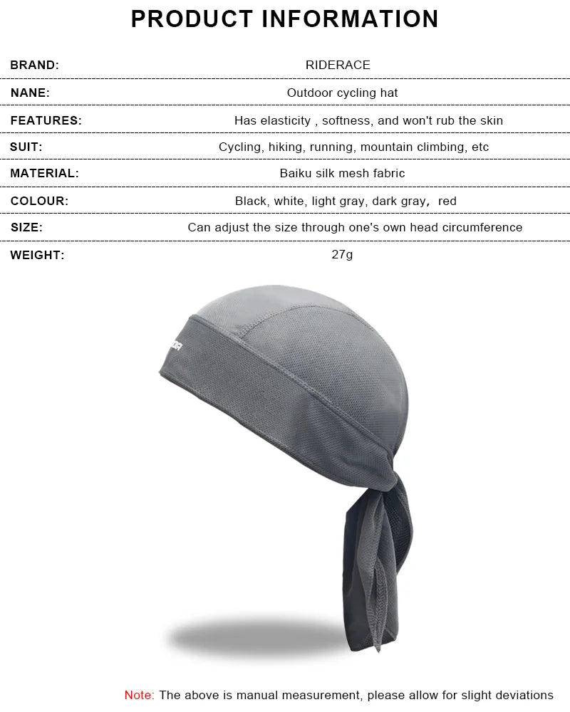 Summer Cycling Cap Quick Dry Breathable Pirate Hat Outdoor Sport Running Hiking Sunscreen Hood Headwear Wicking High Elasticity