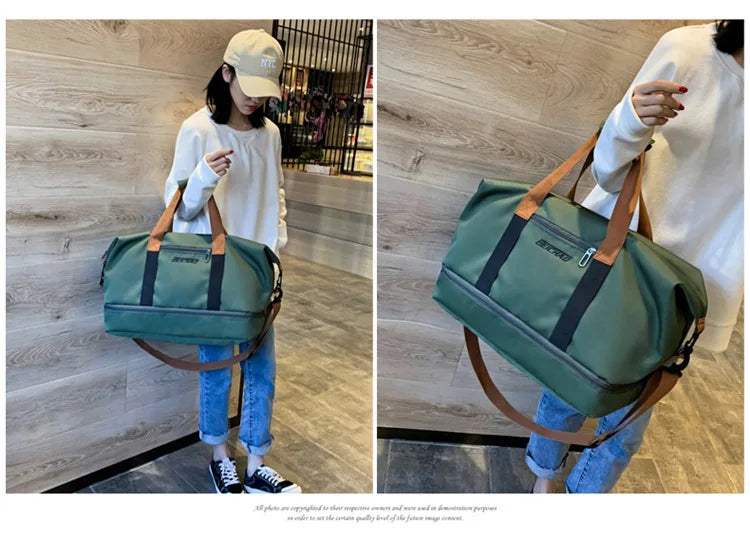 Travel And Portable Fitness Sports Bag With Shoulder Crossbody Feature - Chest & Handbag Duffle Carry On Weekender Bag