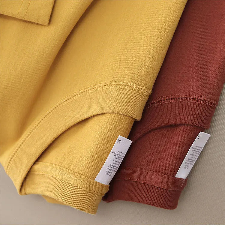 2025 Zomer Nieuwe Amerikaanse Retro 245G Korte Mouw O-hals Effen Kleur T-shirt Herenmode Eenvoudige 100% Katoen Gewassen Casual Tops