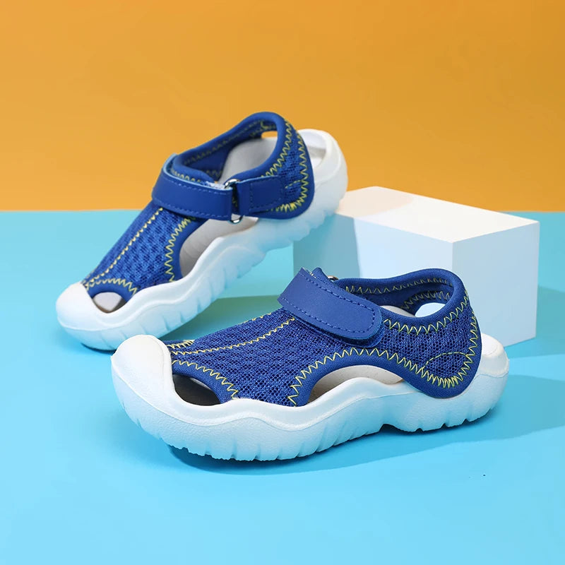 Ademende sportsandalen voor kinderen, jongens en meisjes, zomer, zachte zool, antislip, strandschoenen, gesloten neus, peuter, lichtgewicht, casual sandalen