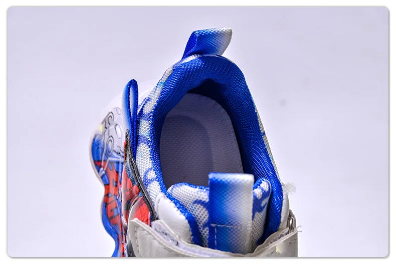 Disney Spider-Man Boys LED Light Up Sneakers  Red/Blue Kids Anti-Slip Outdoor Shoes Spring All-Day Comfort Size 21-31