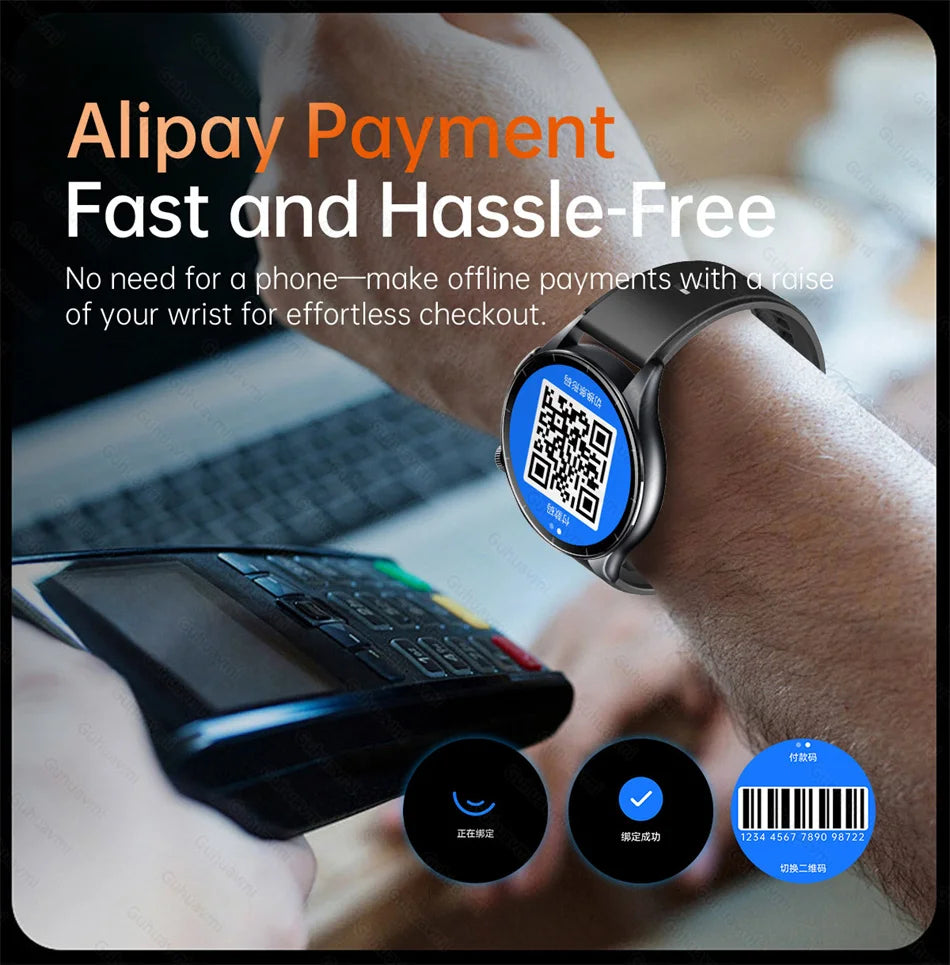 2025 Nieuw Smart Watch NFC ECG+PPG Bloedzuurstof Urinezuur Bloeddruk Saffier Smartwatch Heren - Compatibel met Samsung Galaxy, Xiaomi en Huawei IOS