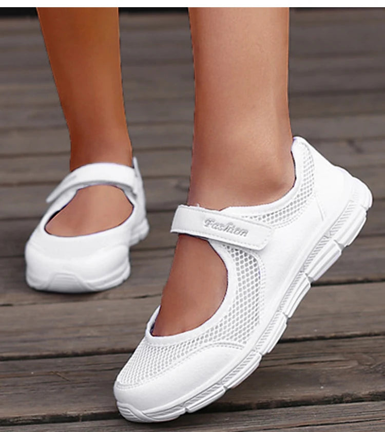 Sneakers For Women Breathable 2025 New Fashion Flat Soft Woman Vulcanize Shoes Mesh Fabric Women Shoes Female Footwear