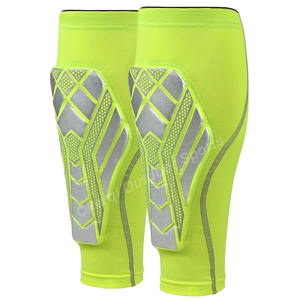 1Pair Unisex Calf Compression Sleeves with EVA Pad, Leg Support For Shin Splints - Shin Guards For Football And Track Sports