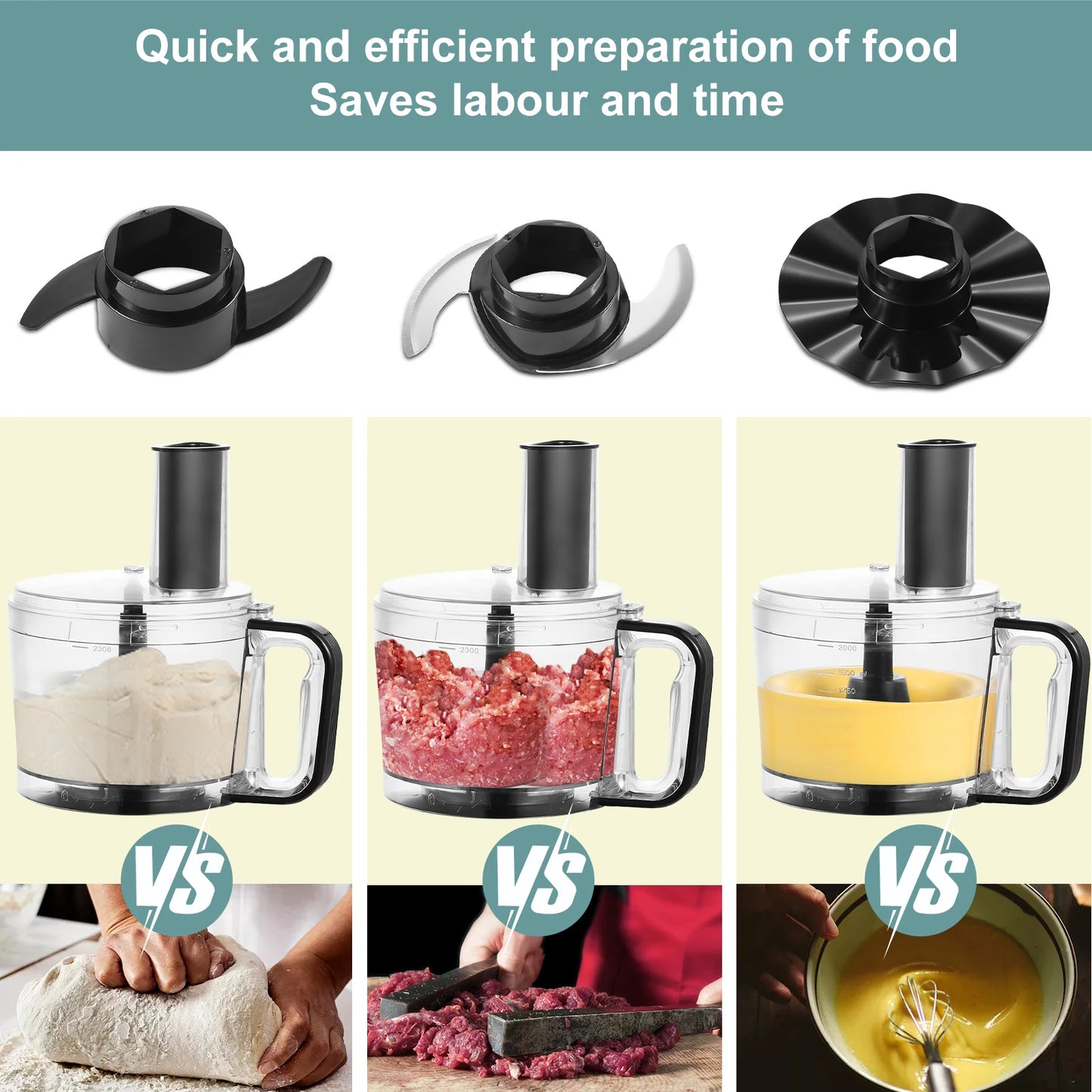 8 in 1 2L Capaciteit 800W met Kan Thuis Keukenmachine Hakmolen Mixer Elektrische Blender Sapcentrifuge
