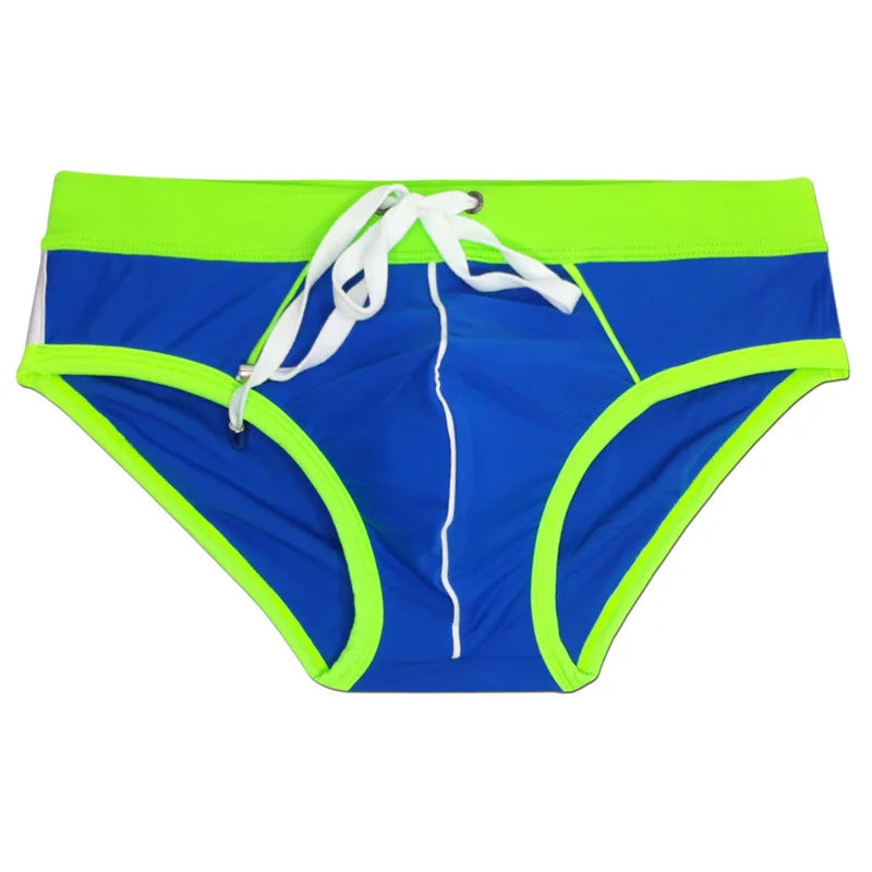 Men’s Printed Swim Briefs – Low Waist Padded Swimsuit for Beach, Pool & Summer Sports