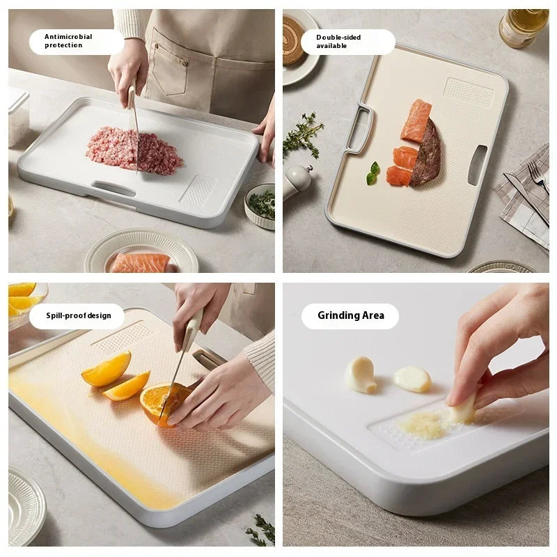 Double-Sided PP Cutting Board - Mold Proof/Antibacterial, BPA Free - Non-Slip/Dishwasher Safe for Veggies/Meat