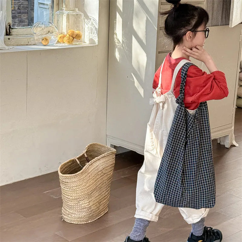 2025 Lente Nieuwe Kinderen Losse Overalls Katoen Baby Meisjes Jongens Cartoon Print Wijde Pijpen Broek Jongens Band Broek Kinderen Casual Broek 4-6Y Unisex