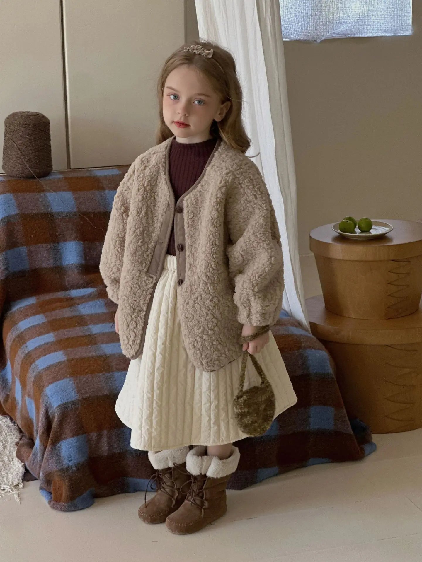 Children's Fleece Coat Spring Autumn Korean Style Female Loose Coat Kid's Thick Casual Outwear Girls Clothing 2-7Y Girls
