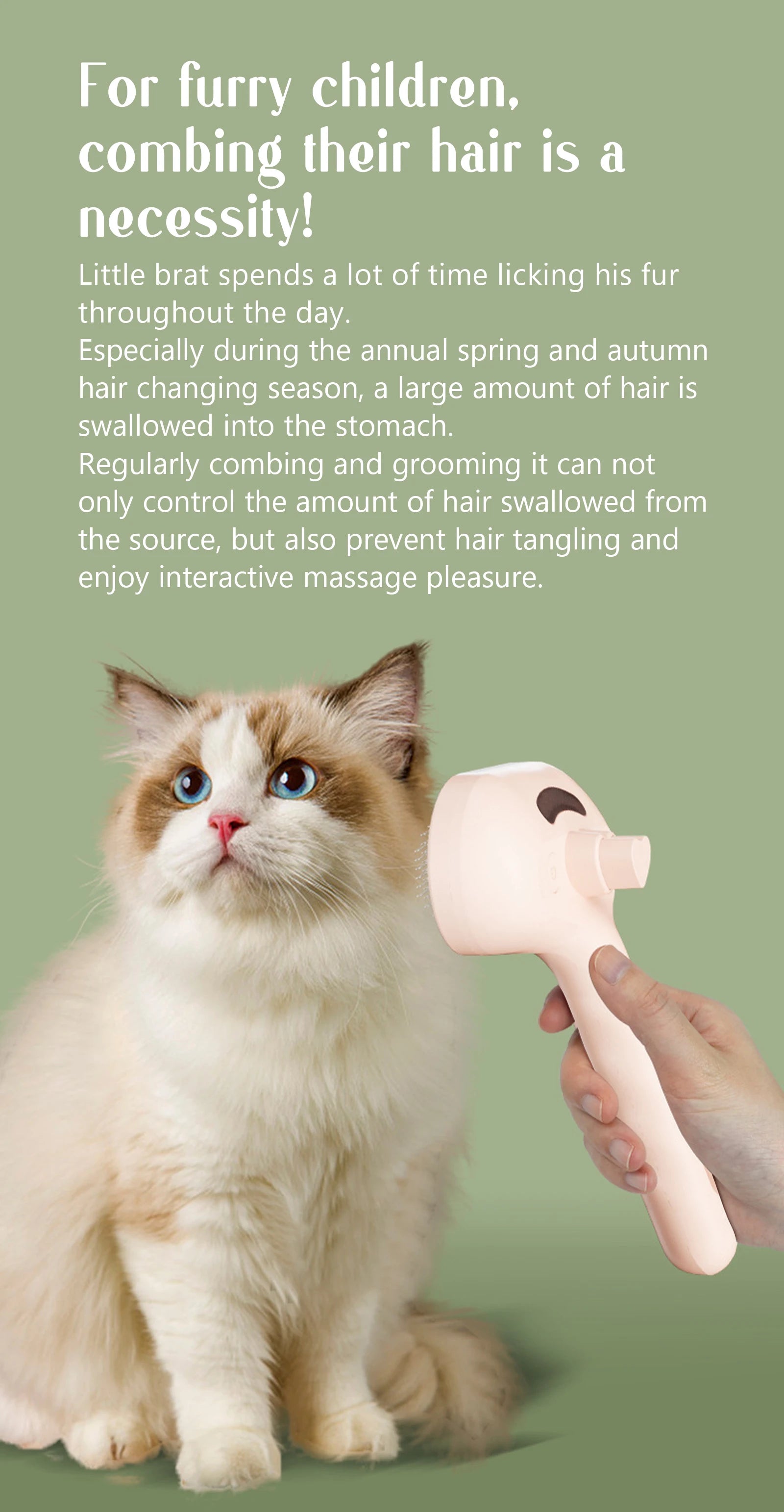 Dog Comb Pet Steam Massage Brush Safe Round Head Soft Teeth Spray Hair Removal Comb for Dog Universal for Cats Dogs Accessories