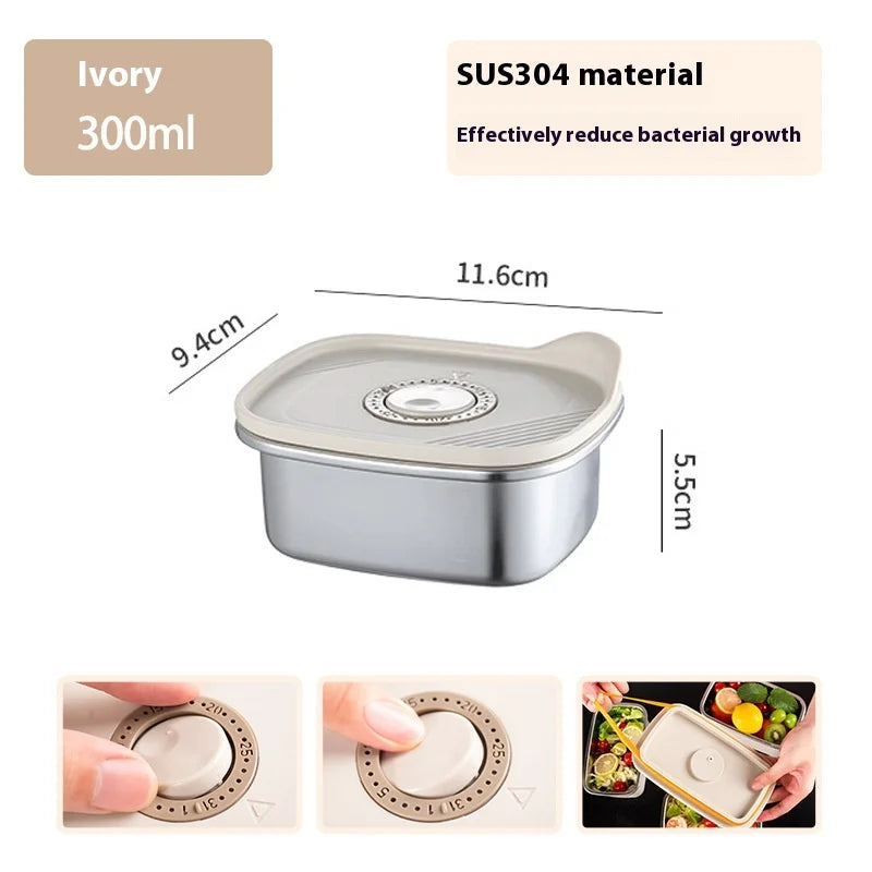 304 SS Airtight Leakproof Containers, BPA-Free - Fridge/Freezer/Microwave Safe, Stackable - Home/Kitchen Lunch Box Fruits/Meals