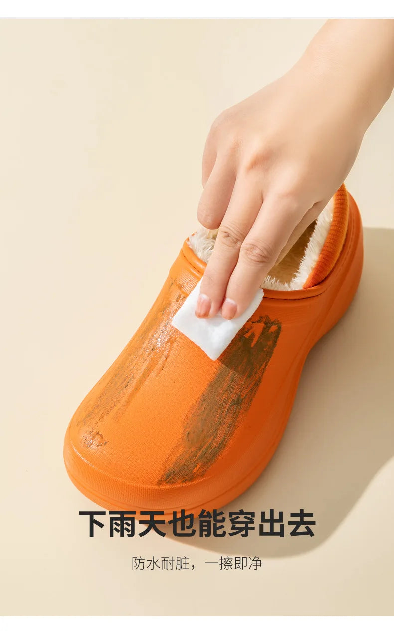 Women's Winter Warm Flat Slippers With Soft Fluffy Cosy Cotton Thick Bottom and Non-Slip Sole Suitable For Home and Outdoor Use Ladies Shoes