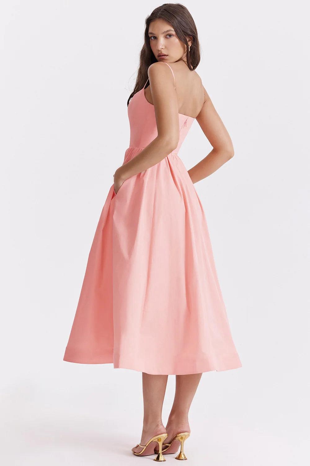 Chic Elegant Party Dresses for Women Solid Spaghetti Strap Sleeveless Long Dress Holiday Beach Sundress Robe Femme Été