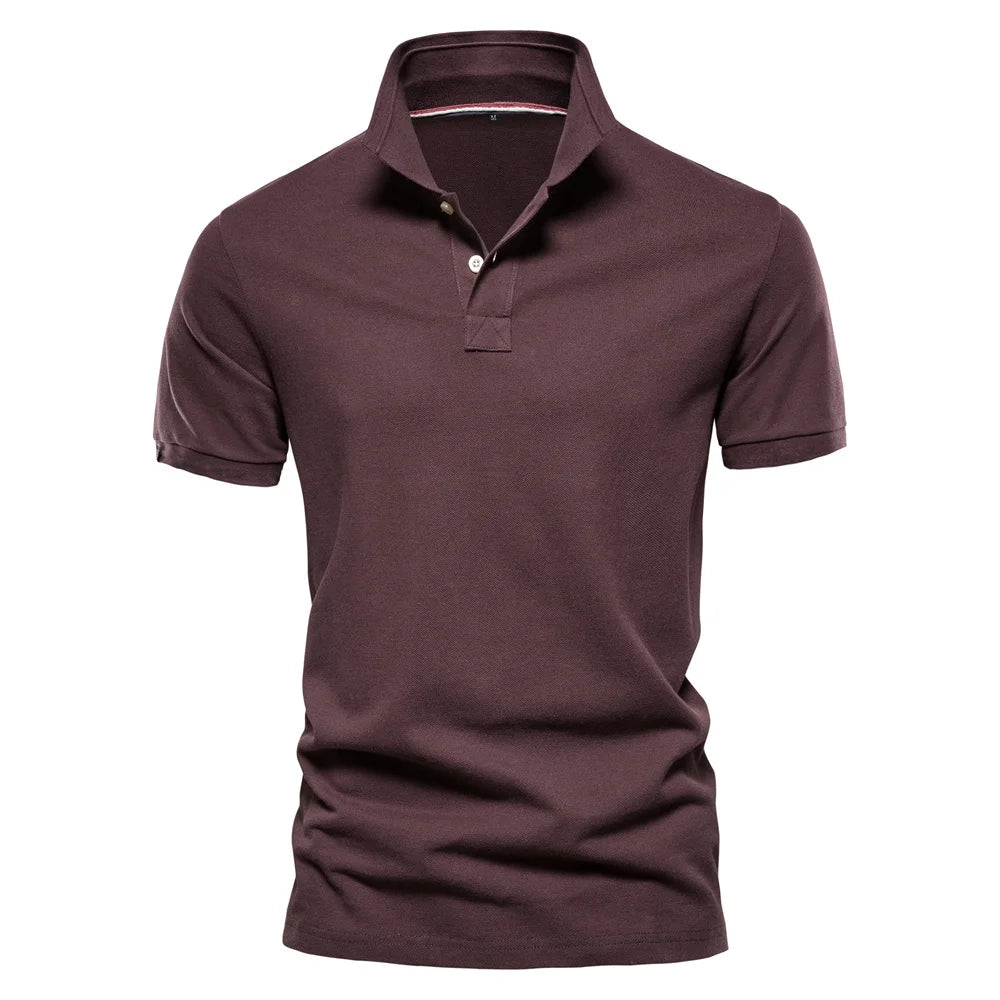Men's Cotton Polos Solid Colour Classic Polo Shirt Men Short Sleeve Top Quality Casual, Business, & Social Polo Shirt